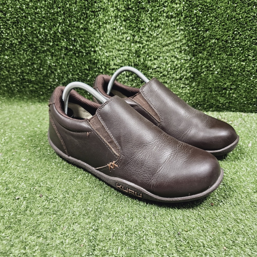 KURU‎ Kivi Dark Brown Leather Slip On Casual Comfort Sneakers Mens Size 8 Wide